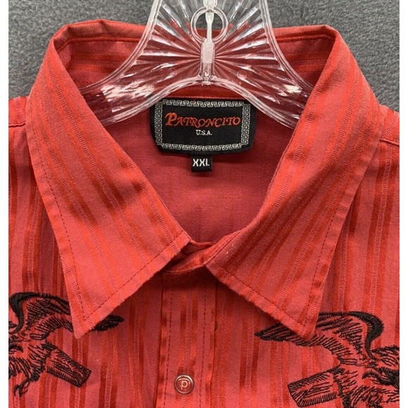 Patroncito USA Button Down Shirt Men's Size XXL Red Snap P's Cowboy Western Boss - Picture 11 of 16